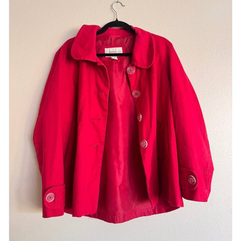 Weather Tamer Red Cropped Swing Jacket XL Vintage Old Money Preppy Clean GIrl